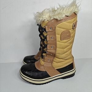 Sorel Kids Tofino II Boot Insulated Brown/Black Leather Waterproof Boots Size 1